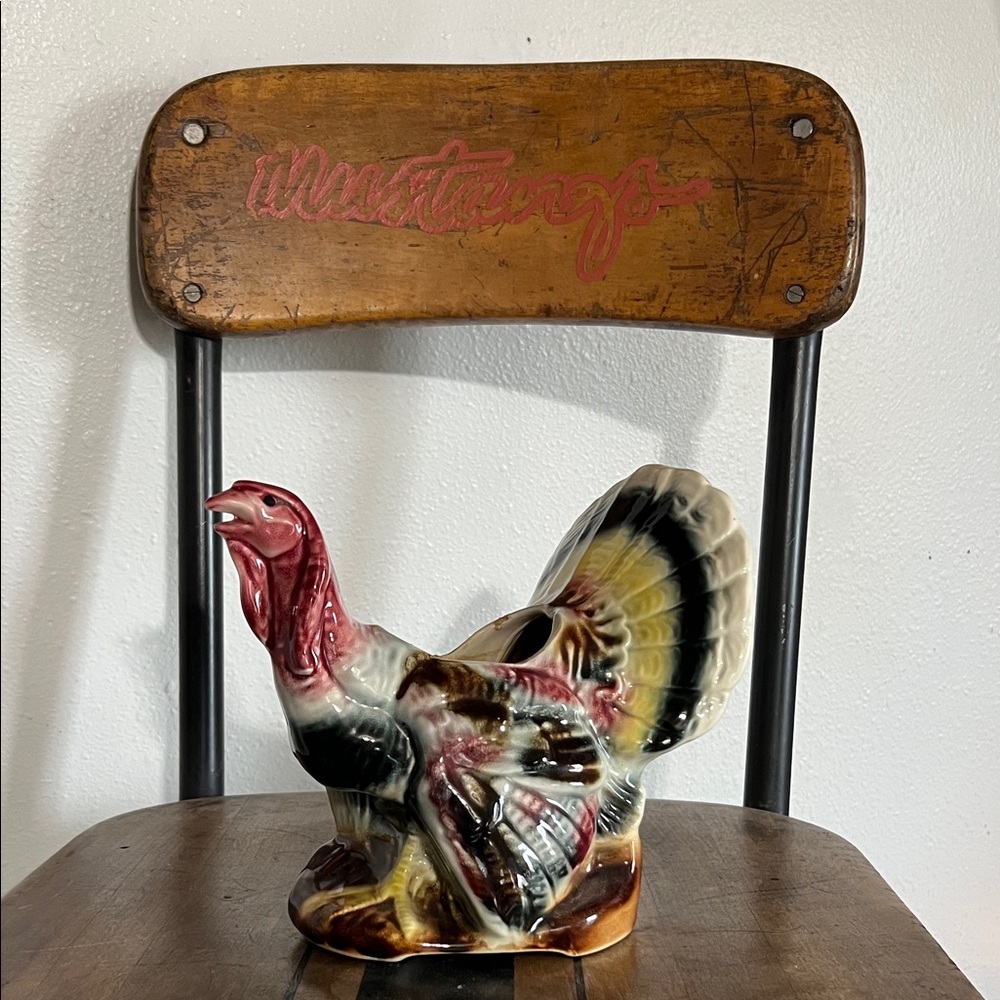 Antique turkey ceramic floral flower vase hand painted